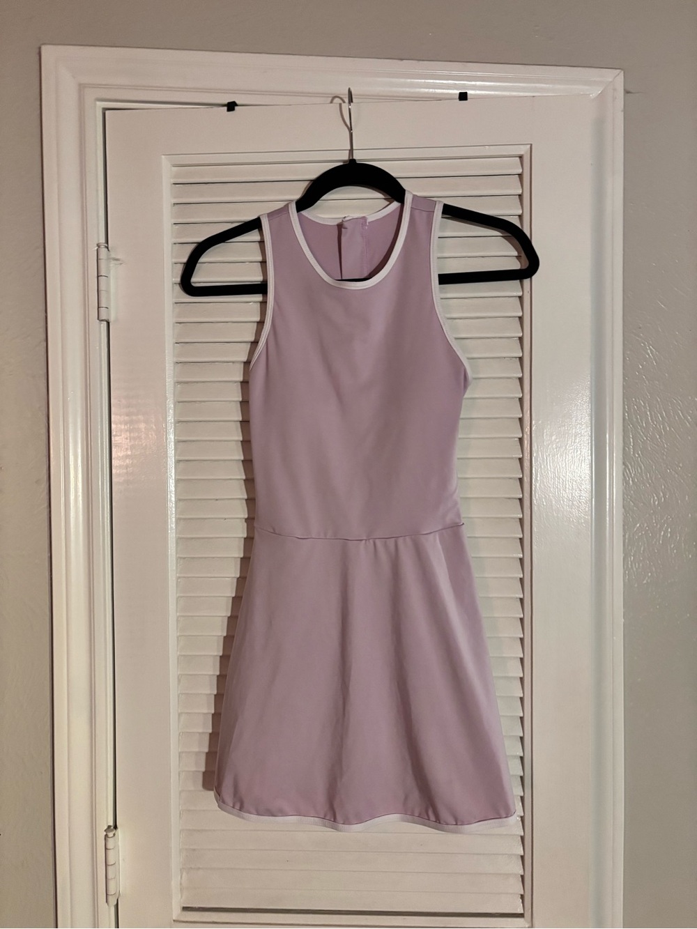 SHEIN Lilac Sleeveless Fit-and-Flare Dress with White Trim